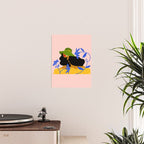 Summer in Bloom - Black Woman in Hat with Florals Poster Gallery Image 2
