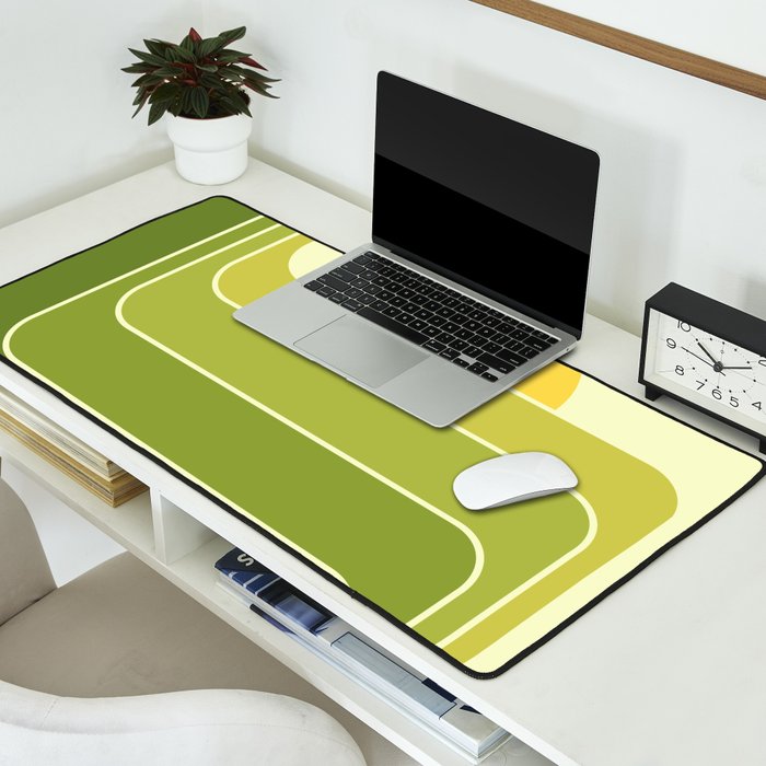 Retro Geometric Sun Set Design 432 Desk Mat Gallery Image 2