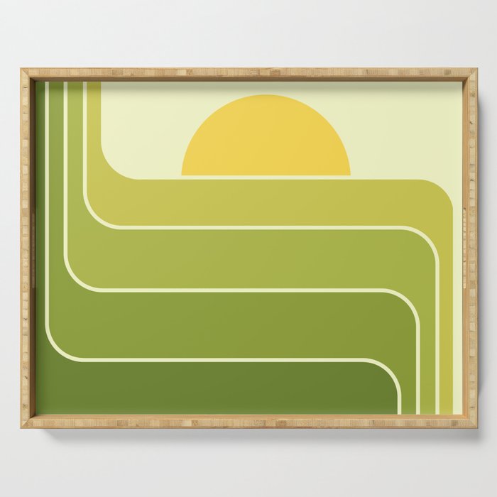 Retro Geometric Sun Set Design 432 Serving Tray Gallery Image 1