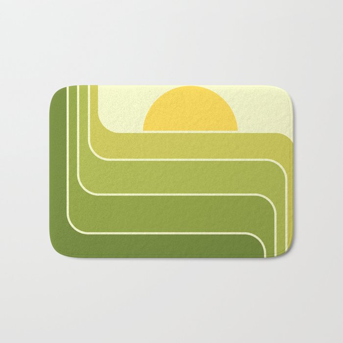 Retro Geometric Sun Set Design 432 Bath Mat Gallery Image 1