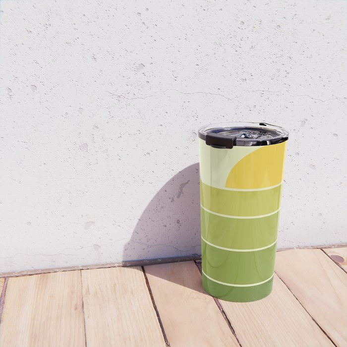 Retro Geometric Sun Set Design 432 Travel Mug Gallery Image 4