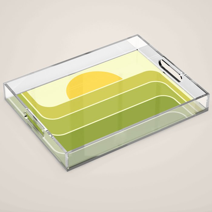 Retro Geometric Sun Set Design 432 Acrylic Tray Gallery Image 1