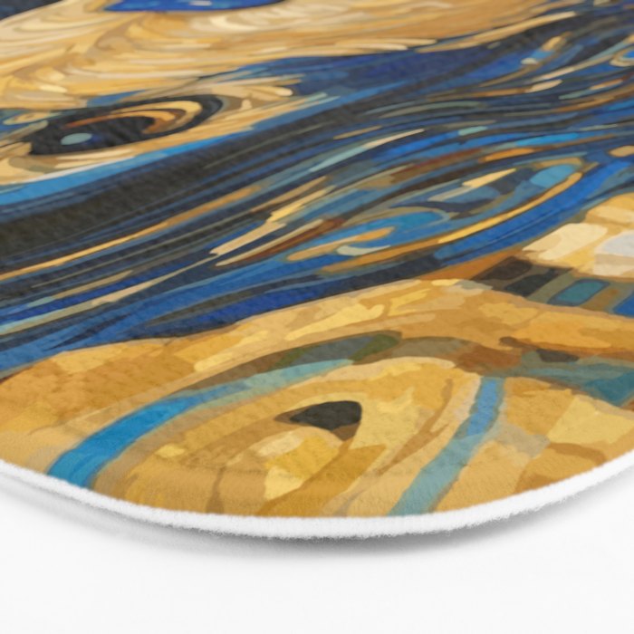 Cute Blue and Gold Klimt Dog Bath Mat Gallery Image 3