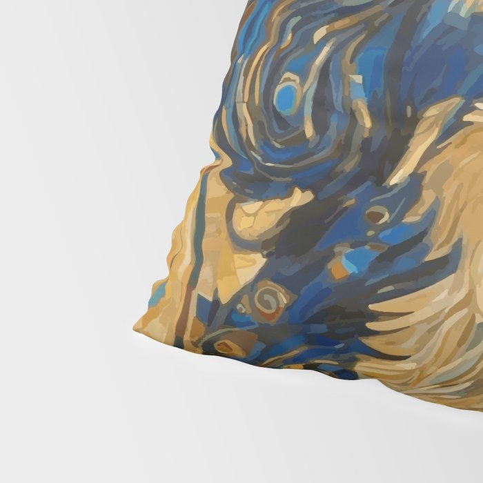 Cute Blue and Gold Klimt Dog Pillow Sham Gallery Image 4