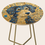 Cute Blue and Gold Klimt Dog Side Table Gallery Image 2