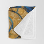 Cute Blue and Gold Klimt Dog Throw Blanket Gallery Image 3