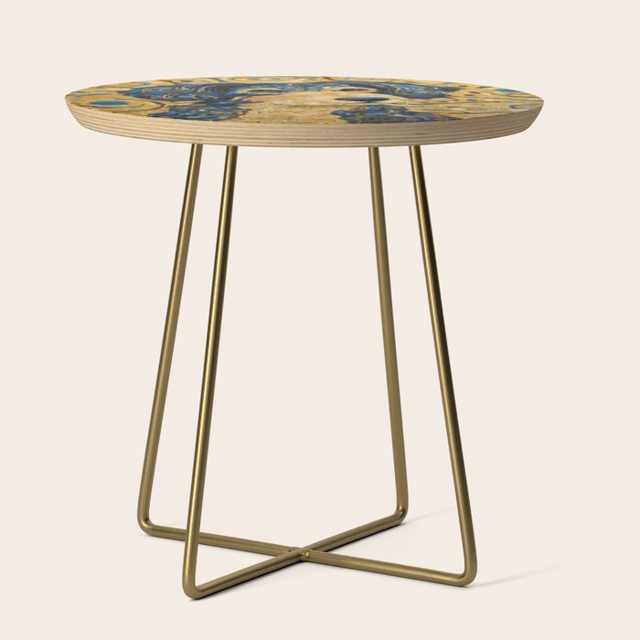 Cute Blue and Gold Klimt Dog Side Table Gallery Image 1