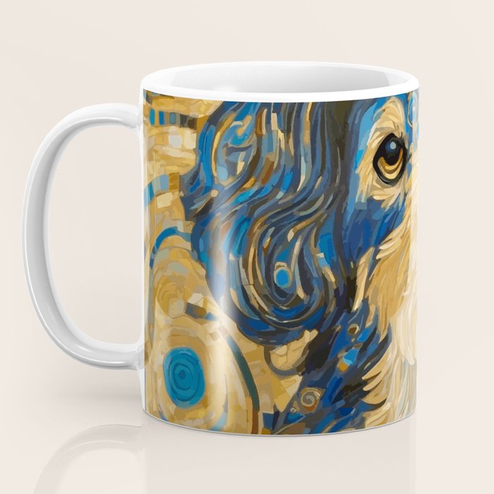 Cute Blue and Gold Klimt Dog Coffee Mug Gallery Image 3