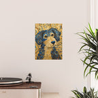 Cute Blue and Gold Klimt Dog Poster Gallery Image 2