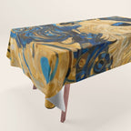 Cute Blue and Gold Klimt Dog Tablecloth Gallery Image 1