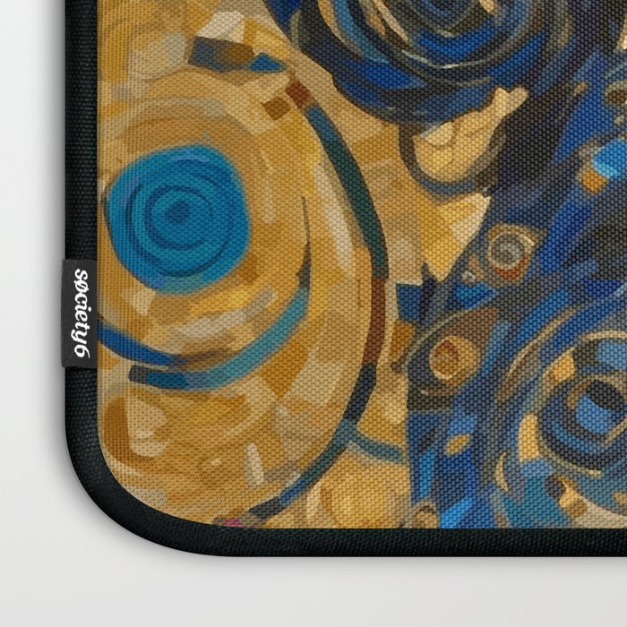 Cute Blue and Gold Klimt Dog Laptop Sleeve Gallery Image 3