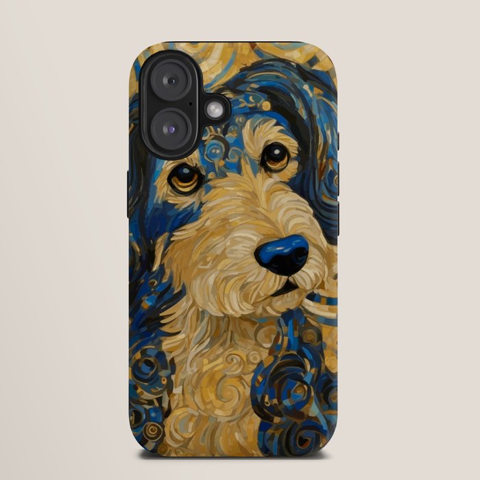 Cute Blue and Gold Klimt Dog iPhone Case Gallery Image 9