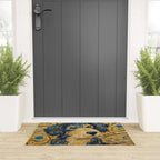 Cute Blue and Gold Klimt Dog Welcome Mat Gallery Image 3