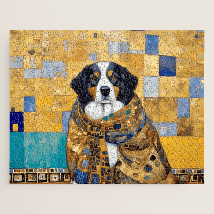 Klimt Dog with Colorful Shawl Jigsaw Puzzle Gallery Image 1