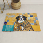 Klimt Dog with Colorful Shawl Rug Gallery Image 1