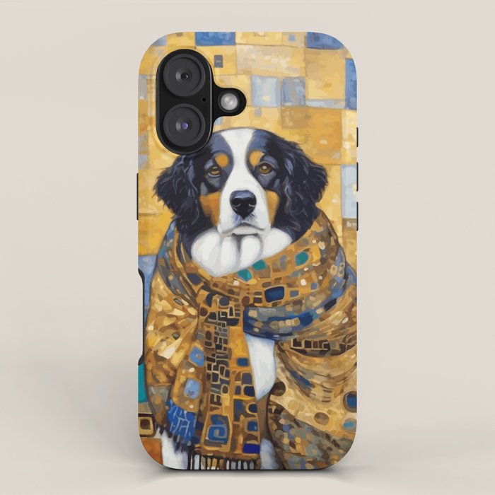 Klimt Dog with Colorful Shawl iPhone Case Gallery Image 1