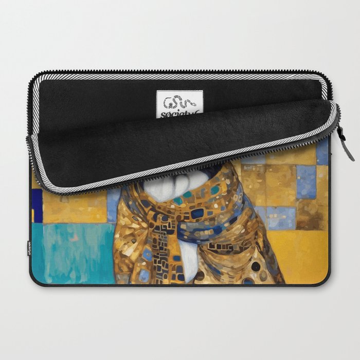 Klimt Dog with Colorful Shawl Laptop Sleeve Gallery Image 2