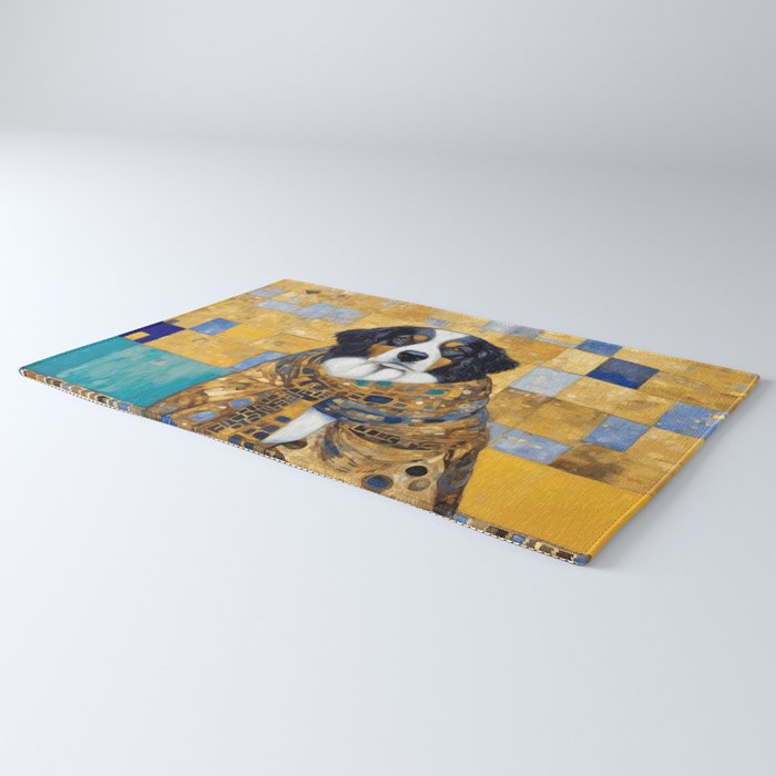 Klimt Dog with Colorful Shawl Rug Gallery Image 3