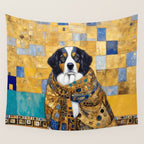 Klimt Dog with Colorful Shawl Wall Tapestry Gallery Image 4