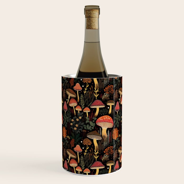 Dark Forest Magic Mushrooms Art Wine Chiller Gallery Image 3