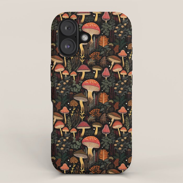 Dark Forest Magic Mushrooms Art iPhone Case Gallery Image 1