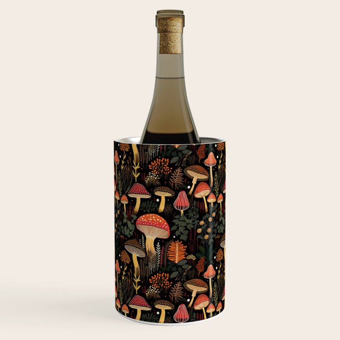 Dark Forest Magic Mushrooms Art Wine Chiller Gallery Image 2
