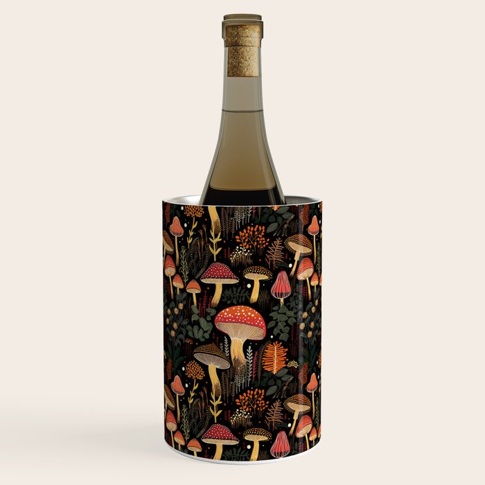 Dark Forest Magic Mushrooms Art Wine Chiller Gallery Image 1