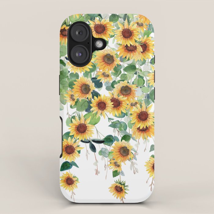 Sunflowers and Eucalyptus Garland  iPhone Case Gallery Image 1