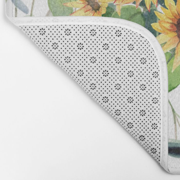 Sunflowers and Eucalyptus Garland  Bath Mat Gallery Image 2