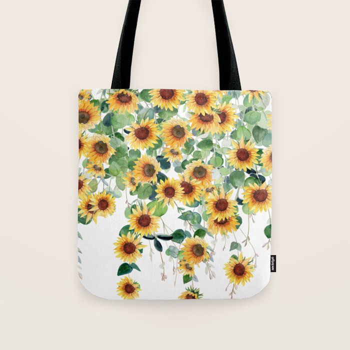 Sunflowers and Eucalyptus Garland  Tote Bag Gallery Image 1