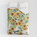 Sunflowers and Eucalyptus Garland  Duvet Cover Gallery Image 6