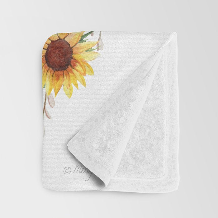 Sunflowers and Eucalyptus Garland  Throw Blanket Gallery Image 3