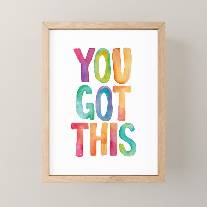 You Got This Rainbow Watercolor Mini Art Print Gallery Image 1