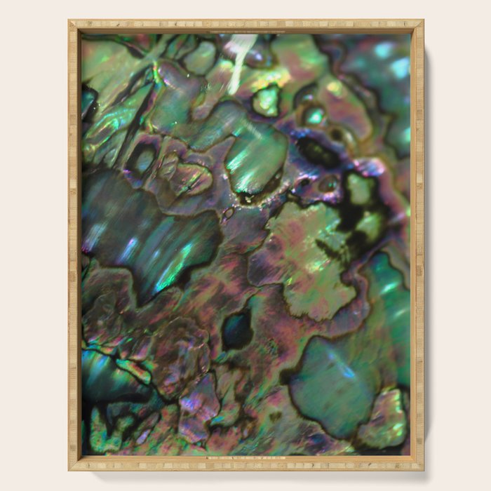 Oil Slick Abalone Mother Of Pearl Serving Tray Gallery Image 1