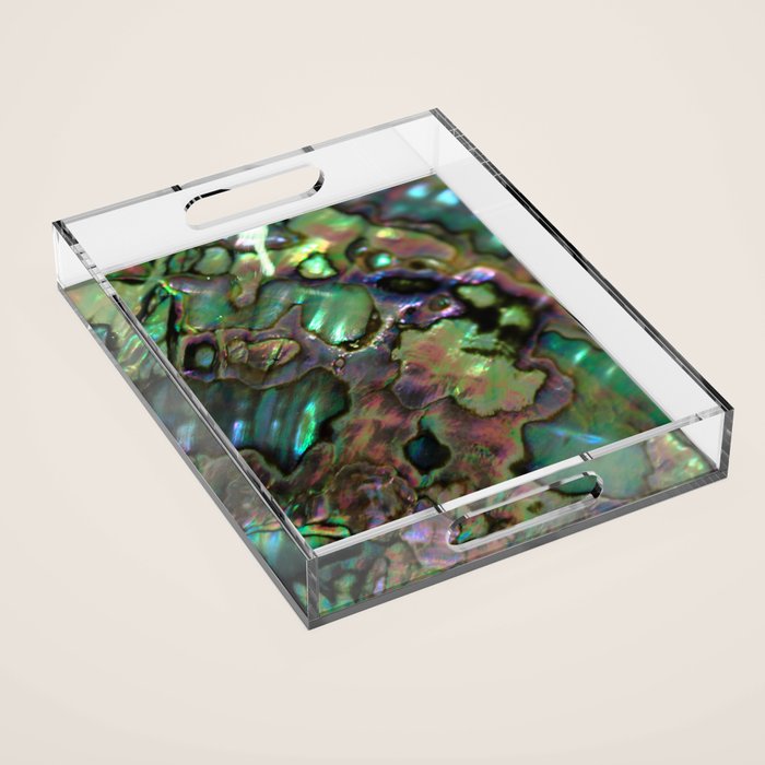 Oil Slick Abalone Mother Of Pearl Acrylic Tray Gallery Image 1