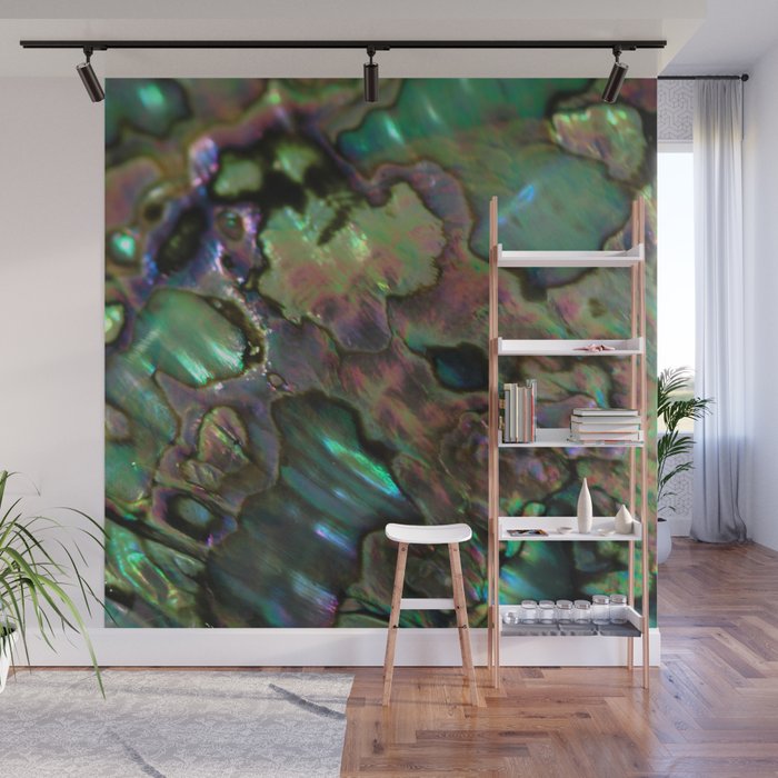 Oil Slick Abalone Mother Of Pearl Wall Mural Gallery Image 1