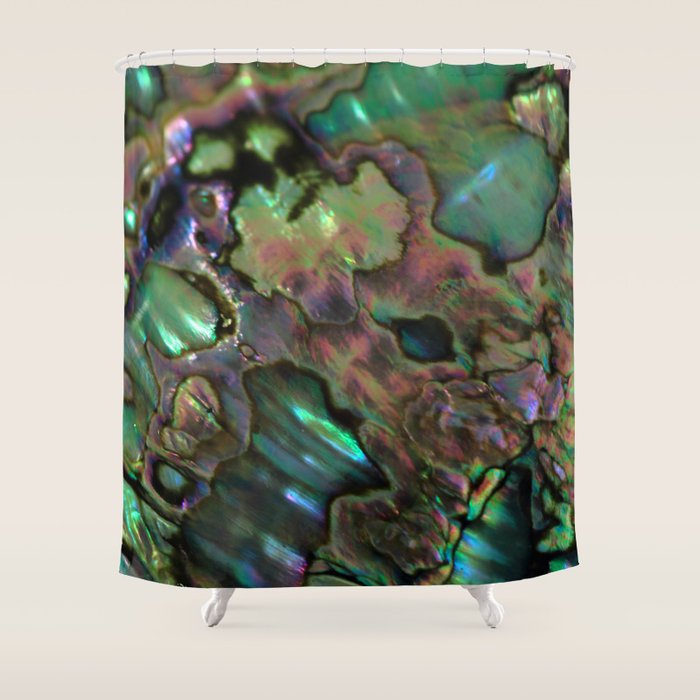 Oil Slick Abalone Mother Of Pearl Shower Curtain Gallery Image 1