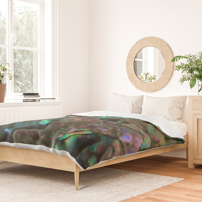 Oil Slick Abalone Mother Of Pearl Duvet Cover Gallery Image 2