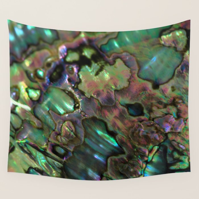 Oil Slick Abalone Mother Of Pearl Wall Tapestry Gallery Image 1