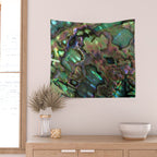 Oil Slick Abalone Mother Of Pearl Wall Tapestry Gallery Image 2