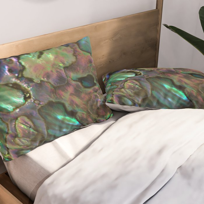 Oil Slick Abalone Mother Of Pearl Pillow Sham Gallery Image 2