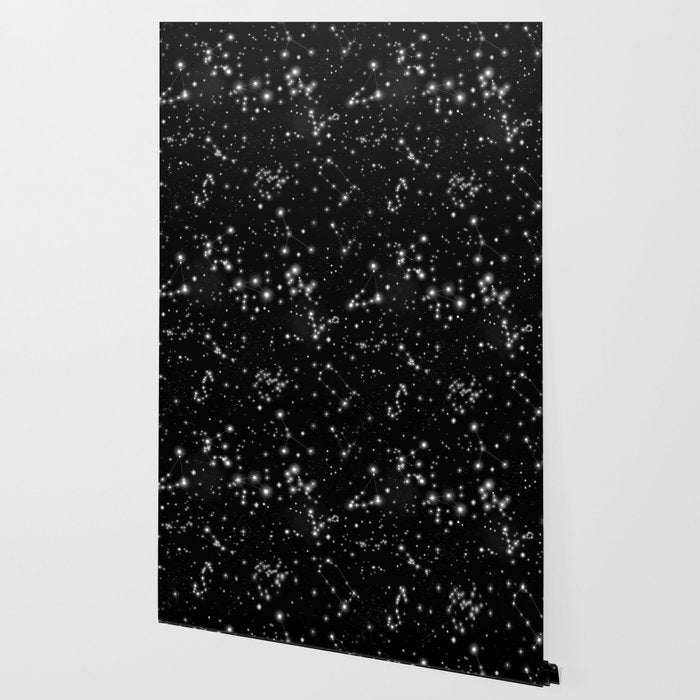 Black Galaxy Constellation Star Pattern Wallpaper Gallery Image 2