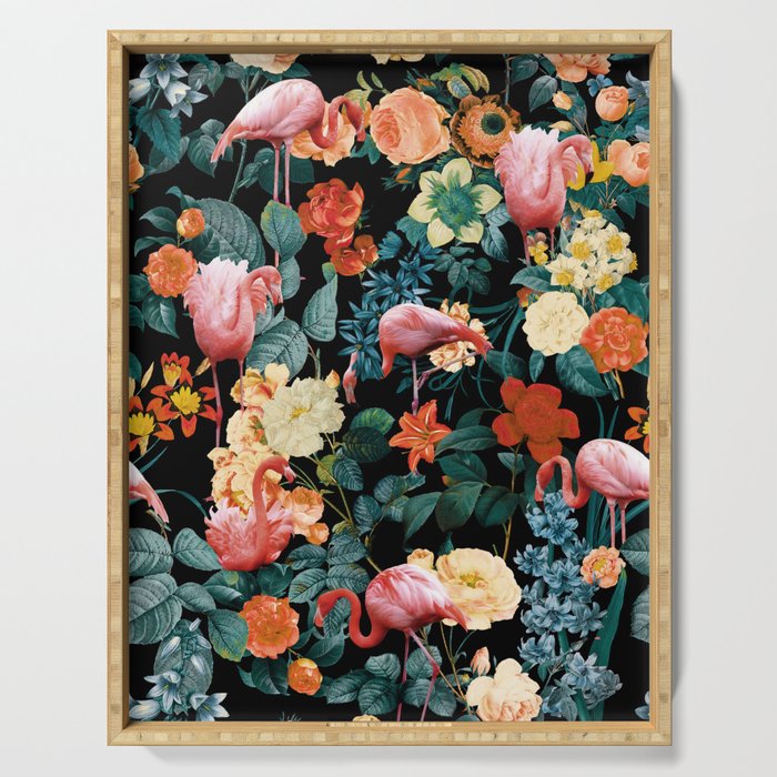 Floral and Flemingo II Pattern Serving Tray Gallery Image 1