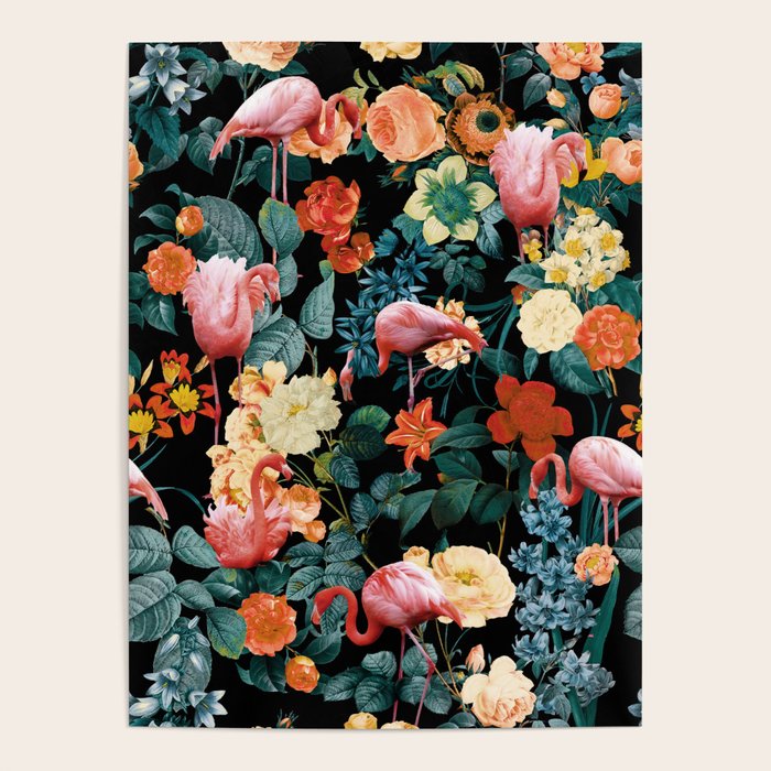 Floral and Flemingo II Pattern Poster Gallery Image 1