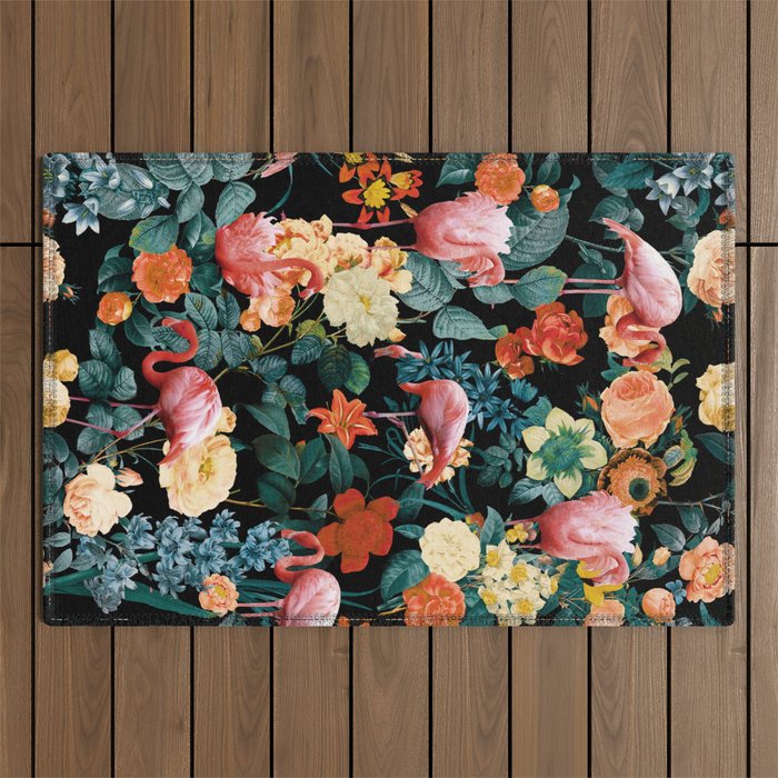 Floral and Flemingo II Pattern Outdoor Rug Gallery Image 1