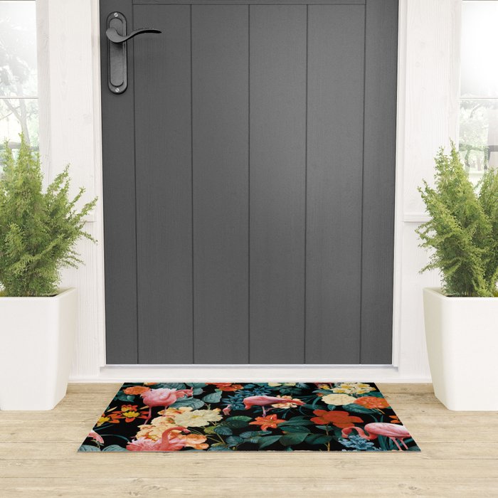 Floral and Flemingo II Pattern Welcome Mat Gallery Image 3