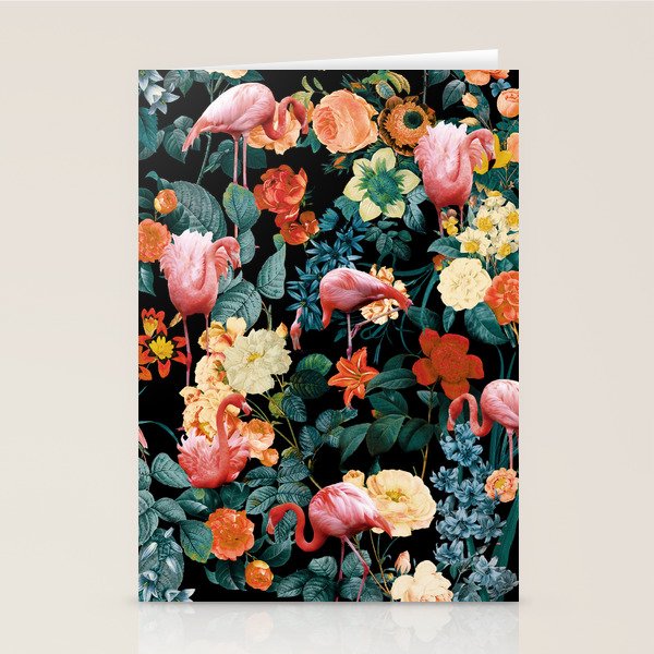 Floral and Flemingo II Pattern Stationery Card Gallery Image 1