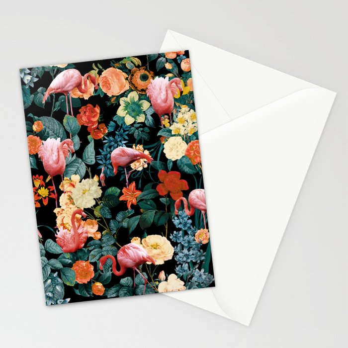 Floral and Flemingo II Pattern Stationery Card Gallery Image 2