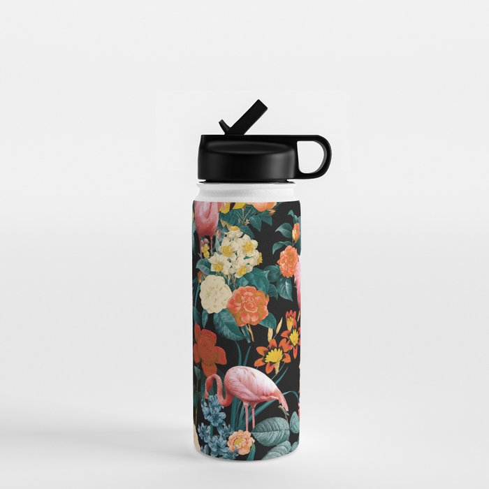 Floral and Flemingo II Pattern Water Bottle Gallery Image 1
