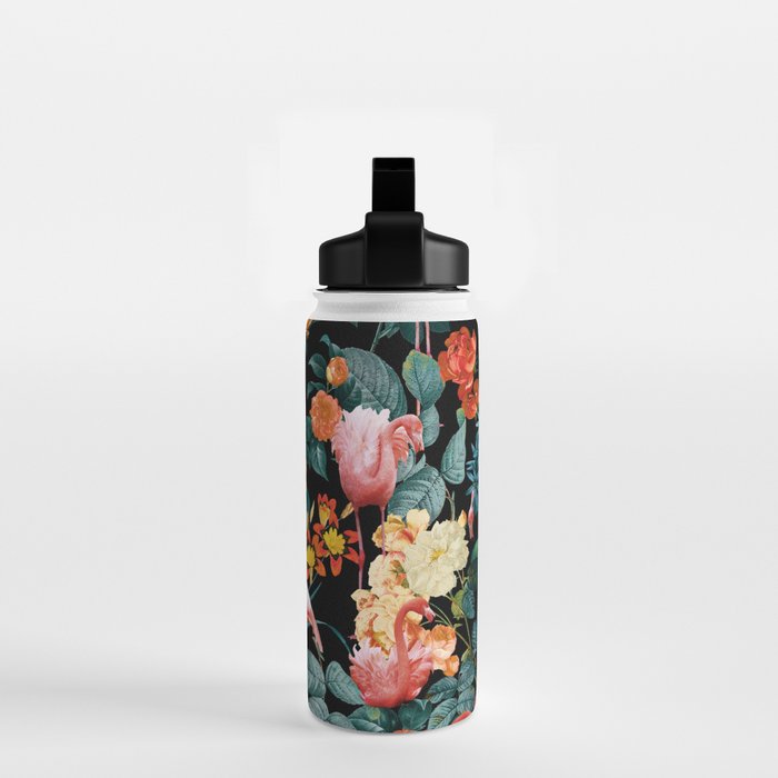 Floral and Flemingo II Pattern Water Bottle Gallery Image 2